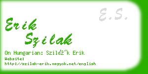 erik szilak business card